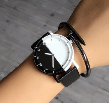 Black and white mosaic Harajuku creative watch student table personality wild men and women watch couple watches - Heritage cosmetics and beauty care