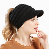 Women Ponytail Beanies Autumn Winter Hats Female Soft Knitting Caps Warm Ladies Skullies - Heritage cosmetics and beauty care