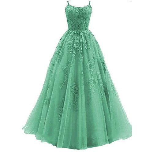 Camisole Ball Gown Long Tulle Lace Party Evening Gown - Heritage cosmetics and beauty care