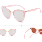 Female sunglasses, cat eyes, dazzling color, gold plastic mixed sunglasses - Heritage cosmetics and beauty care