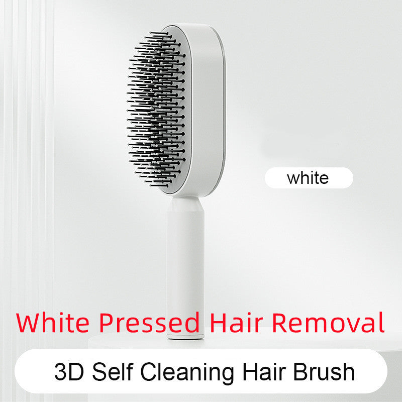 Self Cleaning Hair Brush For Women One-key Cleaning Hair Loss Airbag Massage Scalp Comb Anti-Static Hairbrush - Heritage cosmetics and beauty care