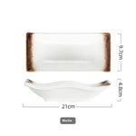 Ceramic Tableware Household Plate Creative Rectangle Dish - Heritage cosmetics and beauty care