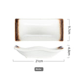 Ceramic Tableware Household Plate Creative Rectangle Dish - Heritage cosmetics and beauty care