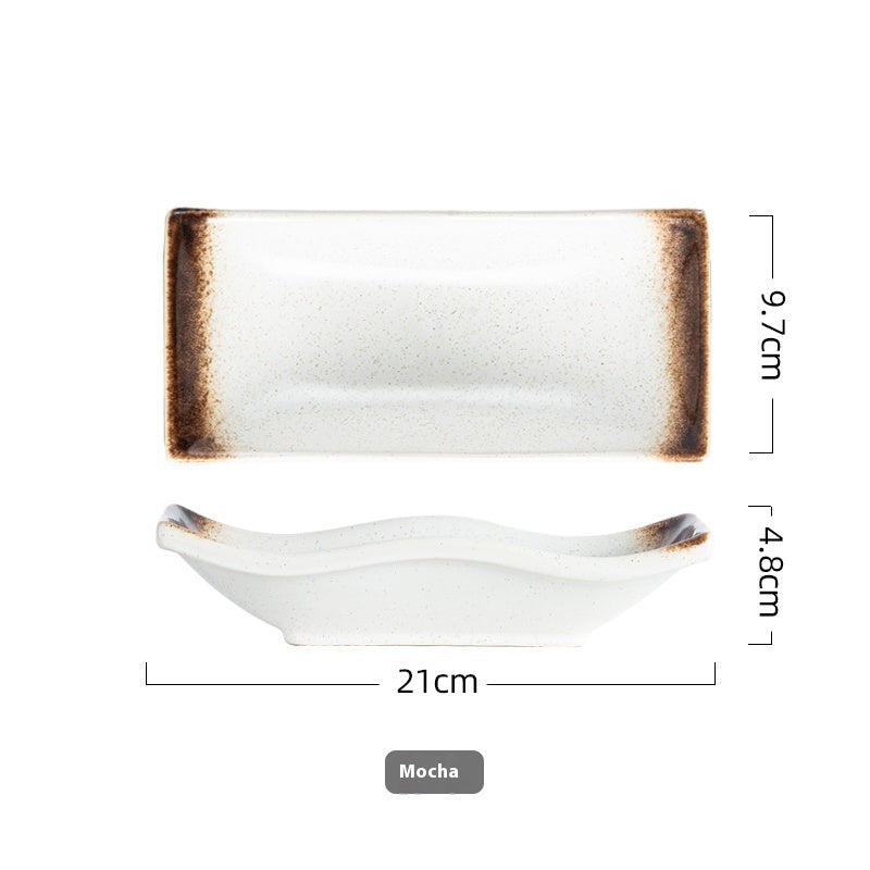 Ceramic Tableware Household Plate Creative Rectangle Dish - Heritage cosmetics and beauty care