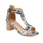 Snakeskin high-heeled chunky sandals - Heritage cosmetics and beauty care