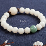 Natural white jade Bodhi bracelets beads bracelets women's simple Bodhi bracelets transfer beads - Heritage cosmetics and beauty care