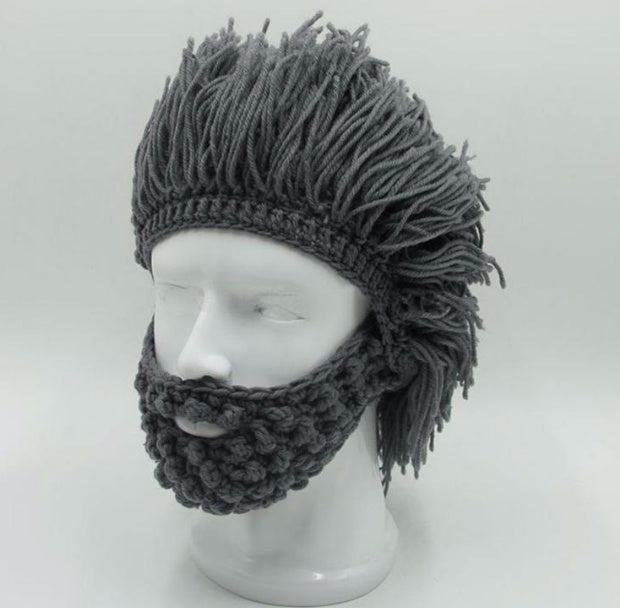 Halloween party spoof knit wool hats handmade beard men and women wig hats - Heritage cosmetics and beauty care