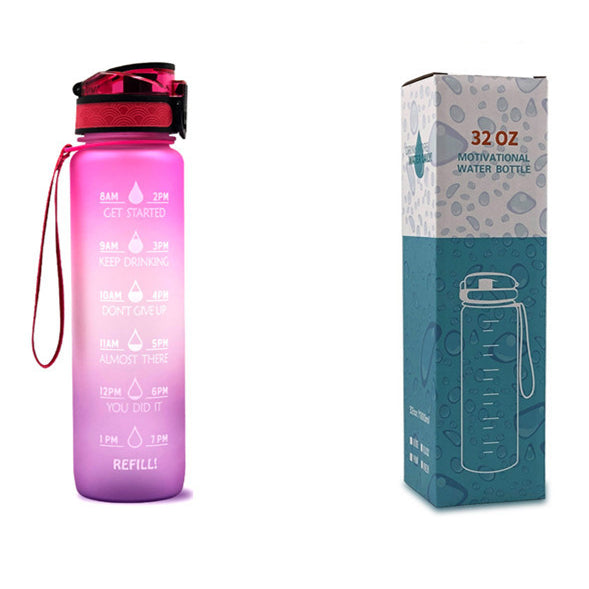 1L Tritan Water Bottle With Time Marker Bounce Cover Motivational Water Bottle Cycling Leakproof Cup For Sports Fitness Bottles - Heritage cosmetics and beauty care