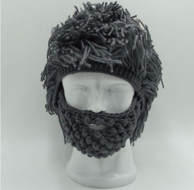 Halloween party spoof knit wool hats handmade beard men and women wig hats - Heritage cosmetics and beauty care