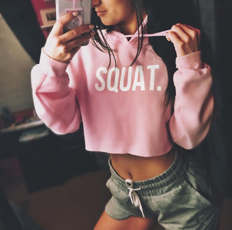 Women Fashion Active Hoodies Long Sleeve Crop Top Letter Print Loose Hooded sudaderas mujer harajuku hoodie sweat femme NEW Heritage cosmetics and beauty care