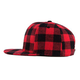 Red Black Plaid Baseball   For Women Men Couple Snapback Hip     Simple England Style Bone Hats - Heritage cosmetics and beauty care