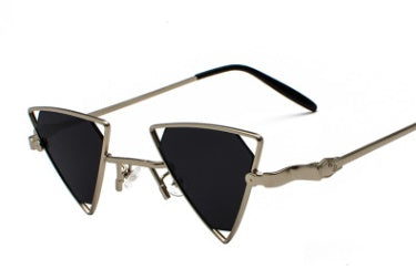 new sunglasses punk wind triangle hollow sunglasses glasses Europe and the United States personality metal sunglasses - Heritage cosmetics and beauty care