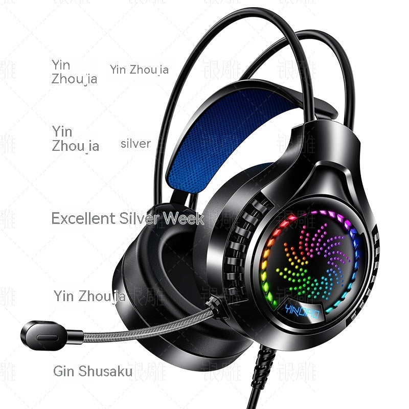 Silver Eagle Q7 Head-mounted Computer Earphone With Microphone Luminous Channel USB Gaming Headset Heritage cosmetics and beauty care