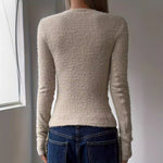 Round-neck Comfortable Warm Long Sleeves Knitted Top - Heritage cosmetics and beauty care