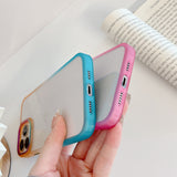 Transparent Button Gradient Border Two-color Phone Case Heritage cosmetics and beauty care