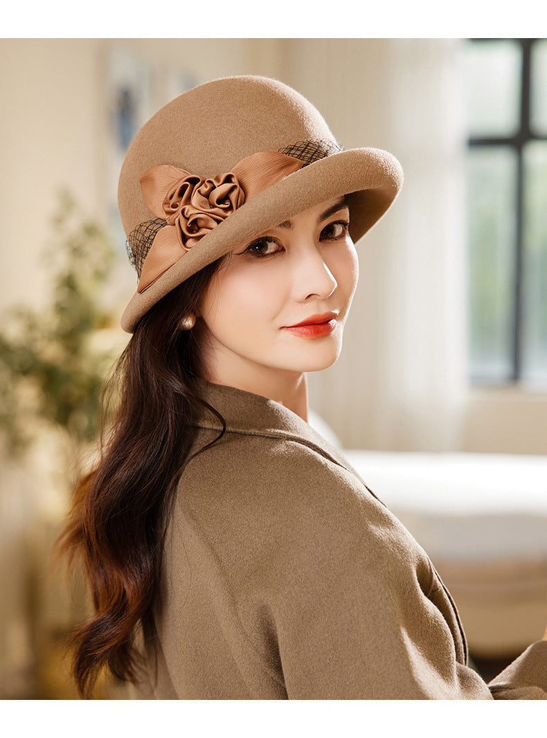 Women's Wool Top Retro Woolen Basin Hat - Heritage cosmetics and beauty care