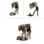 Cross-strap sandals women's stiletto heels - Heritage cosmetics and beauty care