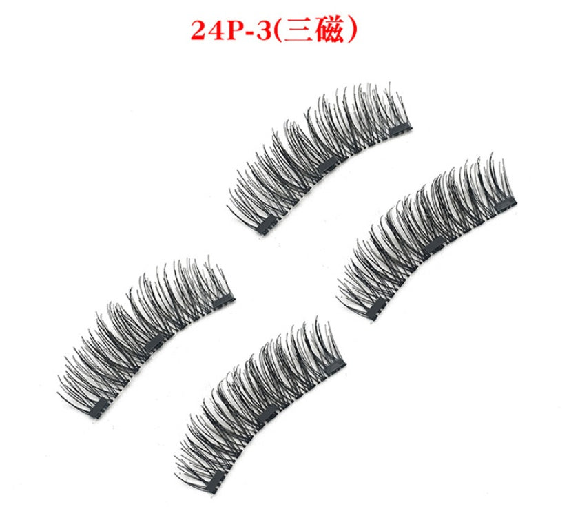 3D double magnet false eyelashes 24P double magnet false Mascara free magnetic false eyelash double magnet eyelashes - Heritage cosmetics and beauty care