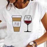 Wine Glass Fashion Printing Foreign Trade New Tops Ladies Casual Bottoming Shirts Heritage cosmetics and beauty care