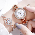 Watches-Set Bangle Clock Bracelet Wrist-Watch Quartz Women Fashion Ladies Brand Luxury - Heritage cosmetics and beauty care