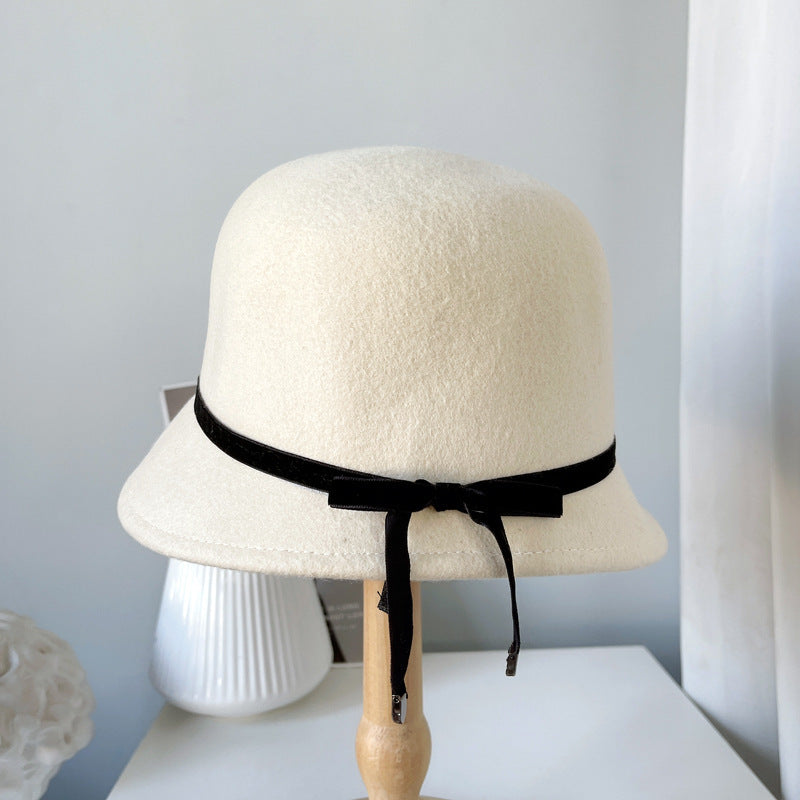 Wool Felt Hats Fine Bow Ladies - Heritage cosmetics and beauty care