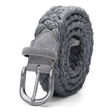 Suede Woven Belt 6 Colors Neutral Wax Rope Cotton String Woven Leather Belt