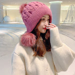 Women's Trendy Hats Sweet And Cute Three Balls Wool - Heritage cosmetics and beauty care