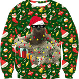 Round Neck Men's Christmas Tree Casual Sweatshirt