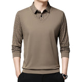 Men's False Two Pieces Knitwear Bottoming Sweater - Heritage cosmetics and beauty care