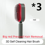 Self Cleaning Hair Brush For Women One-key Cleaning Hair Loss Airbag Massage Scalp Comb Anti-Static Hairbrush - Heritage cosmetics and beauty care