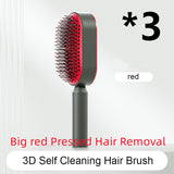 Self Cleaning Hair Brush For Women One-key Cleaning Hair Loss Airbag Massage Scalp Comb Anti-Static Hairbrush - Heritage cosmetics and beauty care