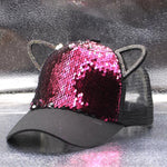 Children's Caps Girls Boys Hats Sequins Cat Ears Sun Visor Baseball Net Caps - Heritage cosmetics and beauty care