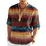 Simple Printed Stand Collar Men's Casual Shirt - Heritage cosmetics and beauty care