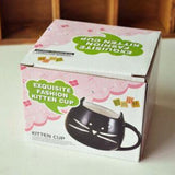 The ceramic mark cup creative cute simple couple to a cup of milk coffee cup black and white cat