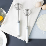 Semi-automatic Stainless Steel Egg Beater Whisk Hand Pressure Rotating Manual Mixer Egg Tools Cream Stirrer Kitchen Accessories - Heritage cosmetics and beauty care