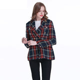 Plaid buttoned woolen blazer - Heritage cosmetics and beauty care