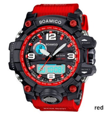 BOAMIGO brand men sports watches dual display analog digital LED Electronic quartz watches 50M waterproof swimming watch F5100 - Heritage cosmetics and beauty care