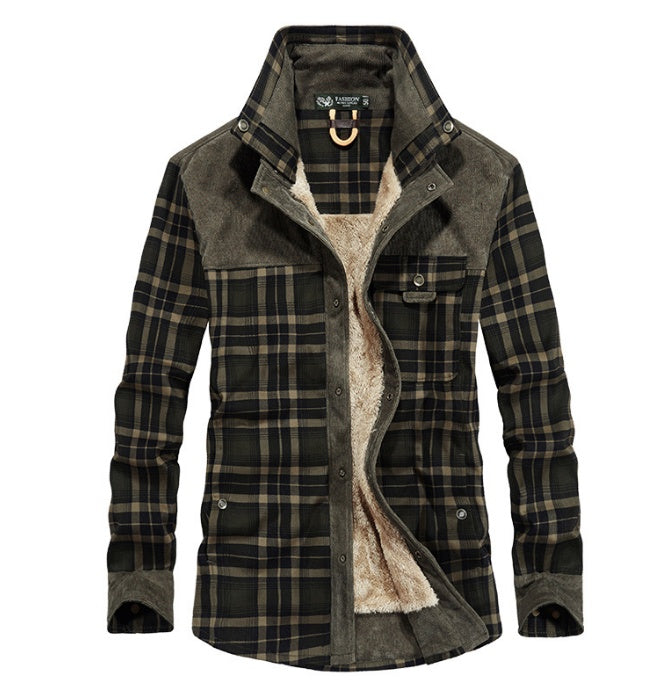 Winter Jacket Men Thicken Warm Fleece Jackets Coats Pure Cotton Plaid Jacket Military Clothes - Heritage cosmetics and beauty care