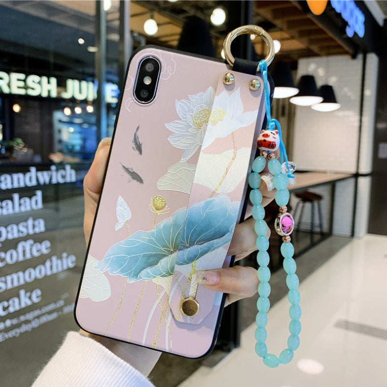 Compatible with Apple, Rose Flowers Wrist Strap phone Cases For iPhone Heritage cosmetics and beauty care