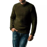 Retro Men's Solid Color Casual Round Neck Pullover Sweater