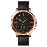 Casual Spiral Sports Crown Leather Alloy Round Pin Buckle Male Pointer Electronic Watch - Heritage cosmetics and beauty care