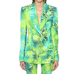 Leaf print casual blazer - Heritage cosmetics and beauty care