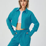 Women Two Piece Outfits For Women Long Sleeve Button Down Wide Leg Loungewear Pajama Set - Heritage cosmetics and beauty care