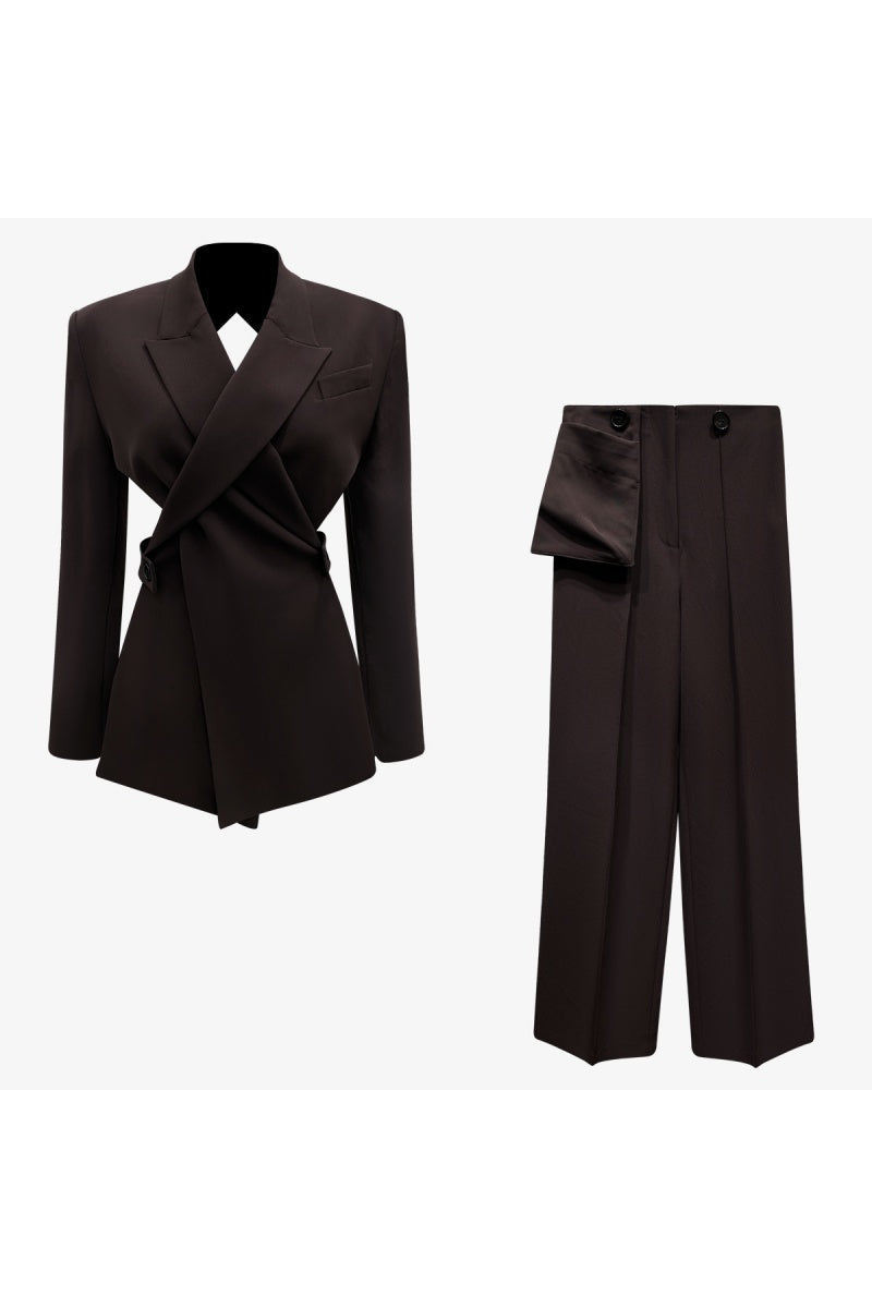 Blazer + straight casual trousers - Heritage cosmetics and beauty care