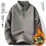 Autumn And Winter Men's False Two Pieces Knitted Cardigan - Heritage cosmetics and beauty care