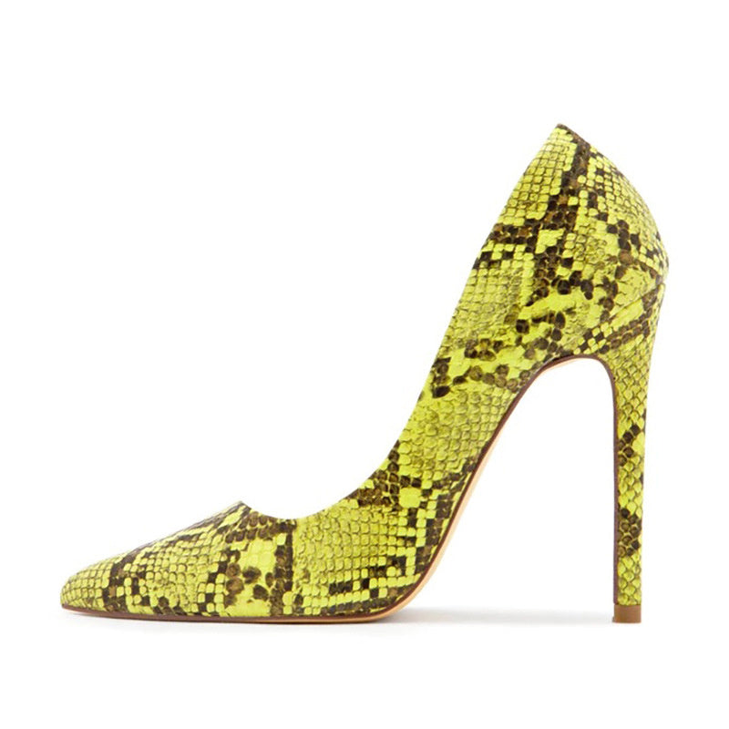 Female snake print high heels - Heritage cosmetics and beauty care