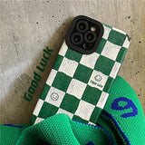 Retro Green Plaid Mobile Phone Case Soft Heritage cosmetics and beauty care