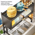 Retractable Hole Plate Kitchen Countertop Dish Drain Rack Multifunctional - Heritage cosmetics and beauty care