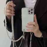 Electroplating Soft Diagonal Pearl Phone Case Heritage cosmetics and beauty care