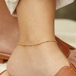 18K Gold Fine Classic Ball Bead Chain Stainless Steel Anklets - Heritage cosmetics and beauty care